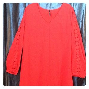 Red long sleeve beauty